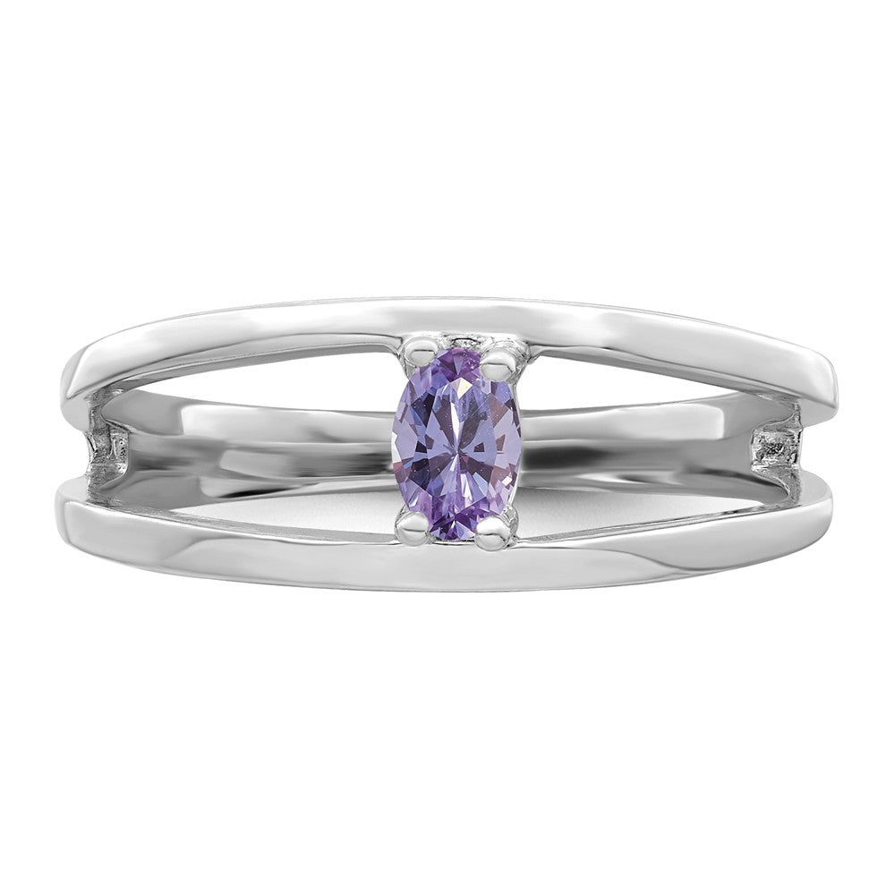 14k White Gold Polished 1-Stone Mothers Ring Mounting