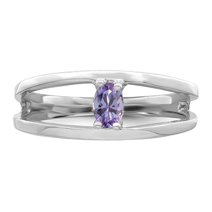 14k White Gold Polished 1-Stone Mothers Ring Mounting
