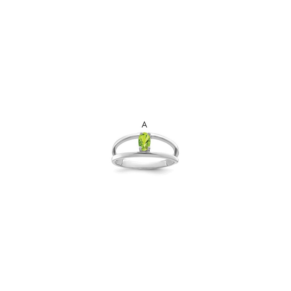14k White Gold Polished 1-Stone Mothers Ring Mounting