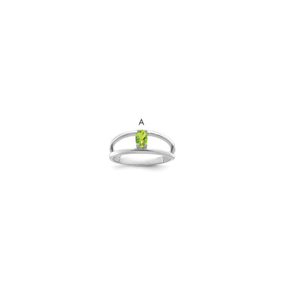 14k White Gold Polished 1-Stone Mothers Ring Mounting