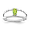 14k White Gold Polished 1-Stone Mothers Ring Mounting