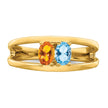 14k Polished 2-Stone Mothers Ring Mounting