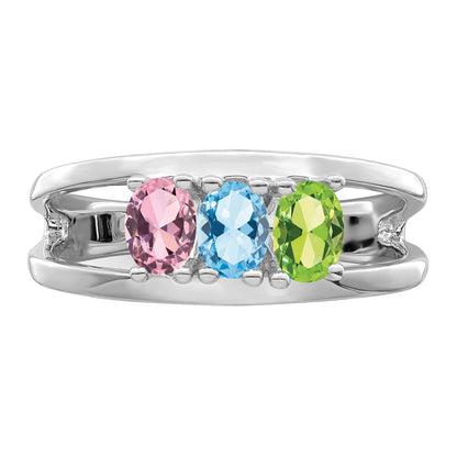 Sterling Silver Rhodium-plated Family Jewelry Mounting