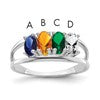 Sterling Silver Rhodium-plated Family Jewelry Mounting