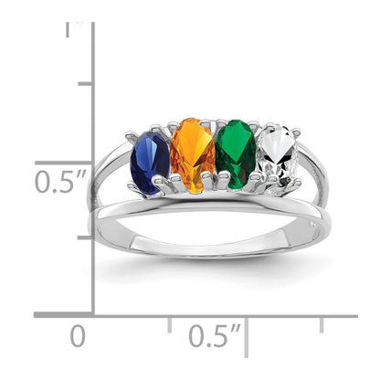 Sterling Silver Rhodium-plated Family Jewelry Mounting