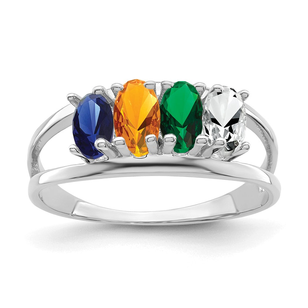 Sterling Silver Rhodium-plated Family Jewelry Mounting