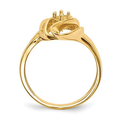 14k Polished 1-Stone Mothers Ring Mounting