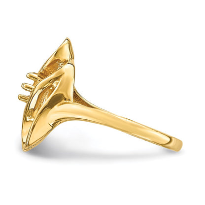 14k Polished 1-Stone Mothers Ring Mounting