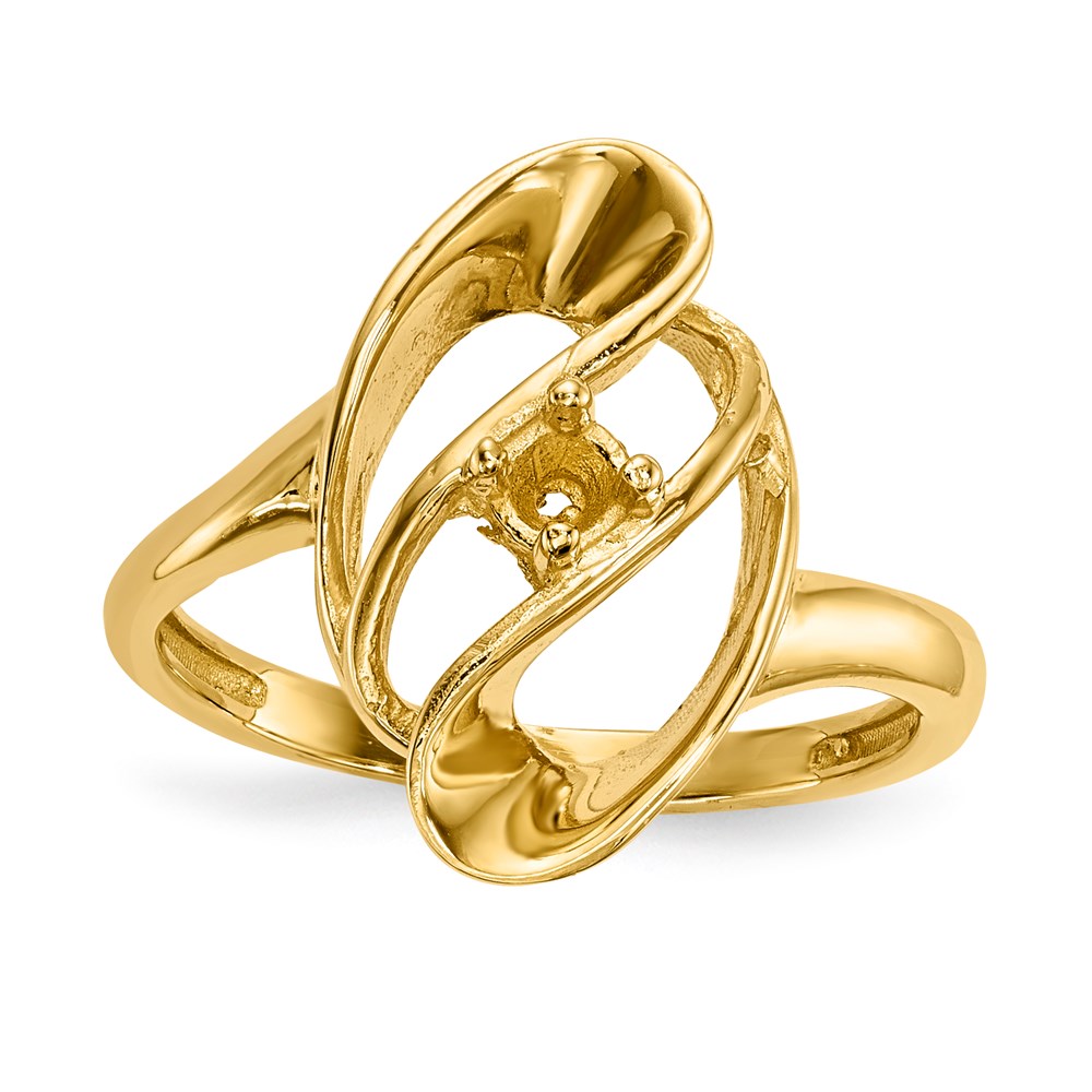 14k Polished 1-Stone Mothers Ring Mounting