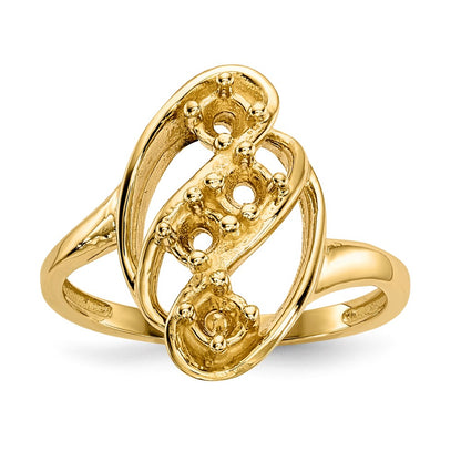 14k Polished 4-Stone Mothers Ring Mounting