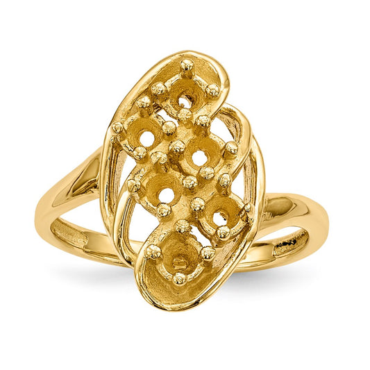 10ky Polished 6-Stone Mothers Ring Mounting