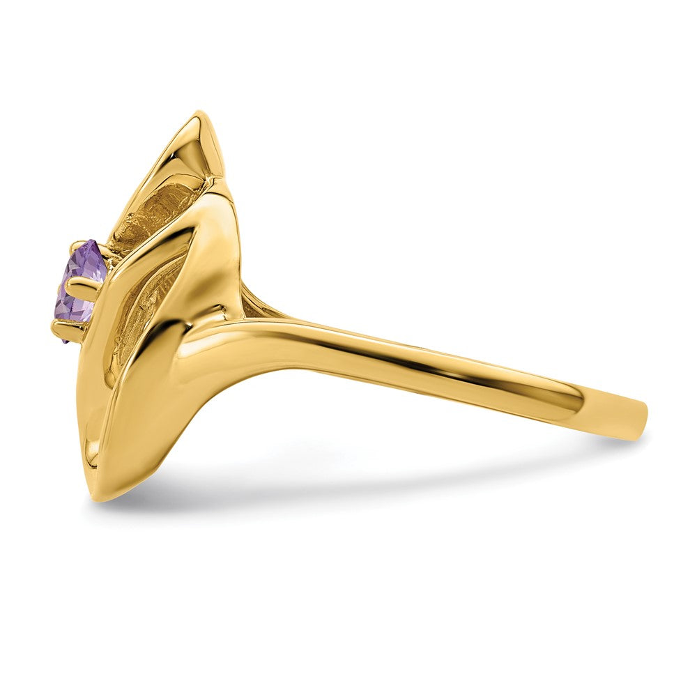 14k Polished 1-Stone Mothers Ring Mounting