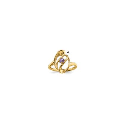 14k Polished 1-Stone Mothers Ring Mounting