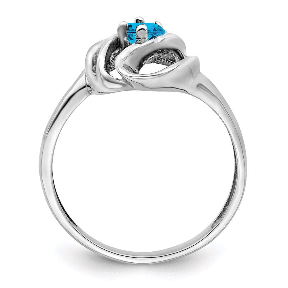 14k White Gold Polished 1-Stone Mothers Ring Mounting