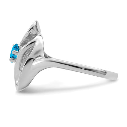14k White Gold Polished 1-Stone Mothers Ring Mounting