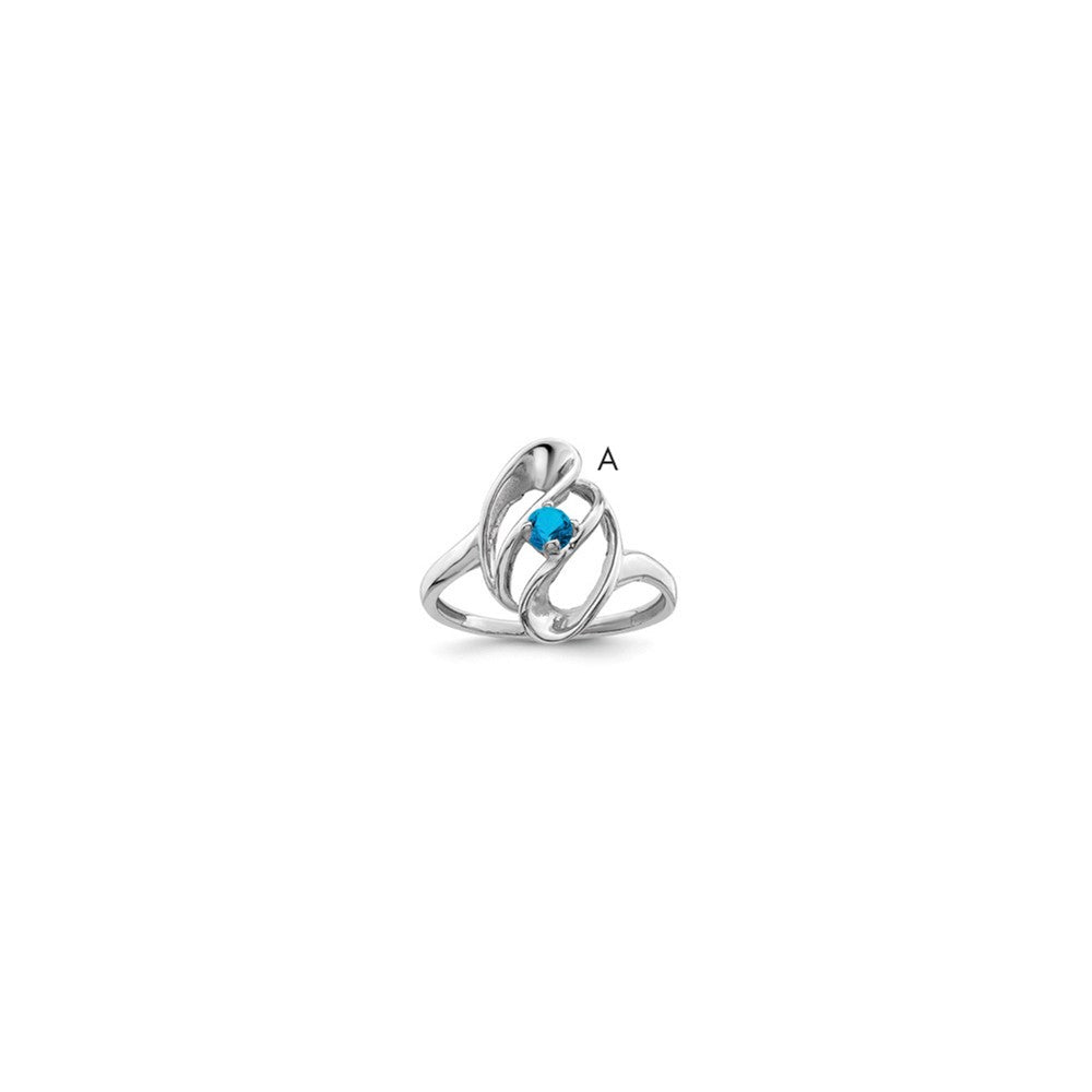 14k White Gold Polished 1-Stone Mothers Ring Mounting
