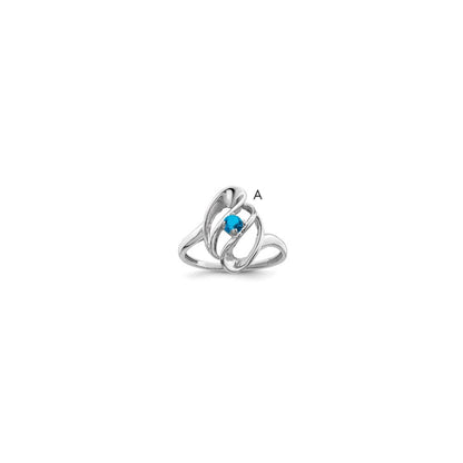 14k White Gold Polished 1-Stone Mothers Ring Mounting