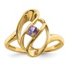 14k Polished 1-Stone Mothers Ring Mounting