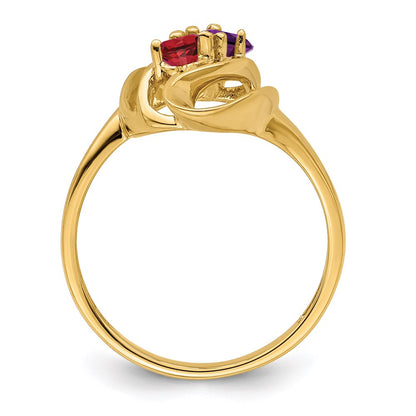 14k Polished 2-Stone Mothers Ring Mounting