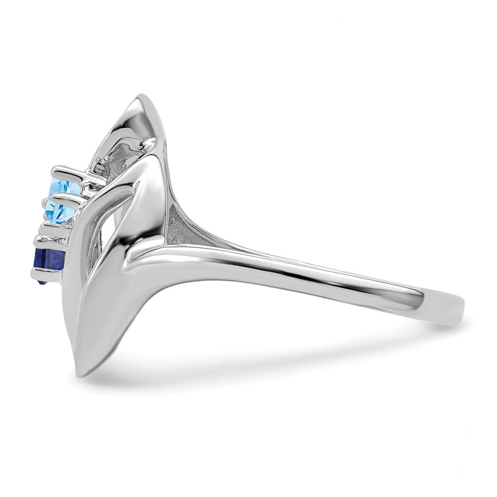 14k White Gold Polished 2-Stone Mothers Ring Mounting