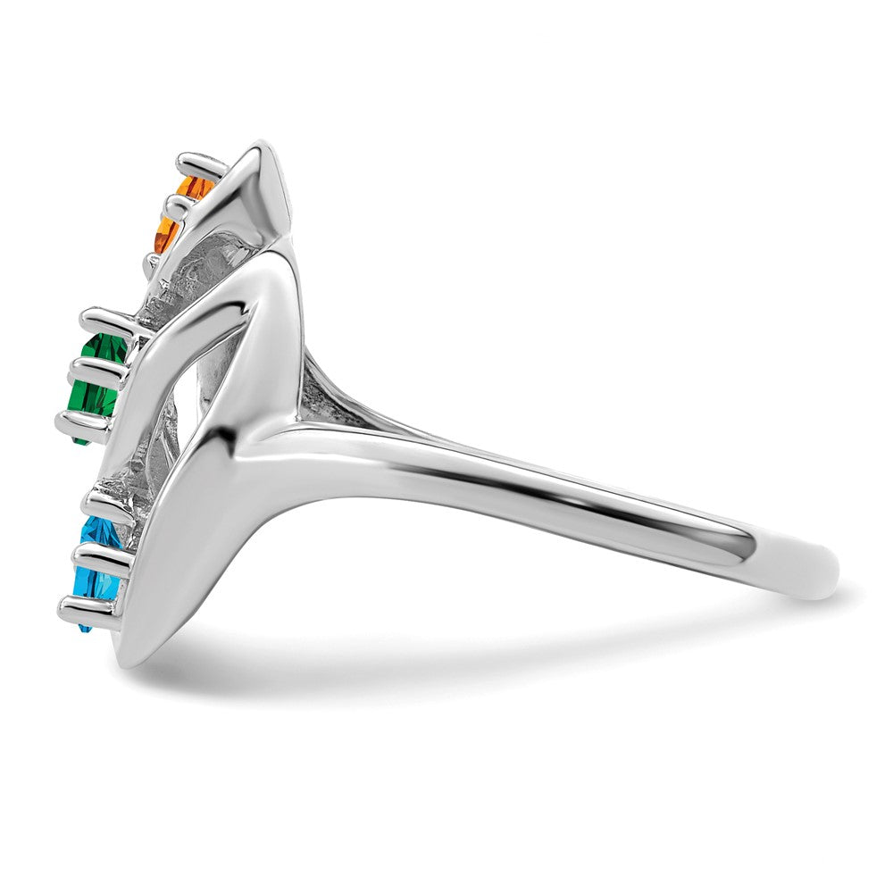 Sterling Silver Rhodium-plated Family Jewelry Mounting