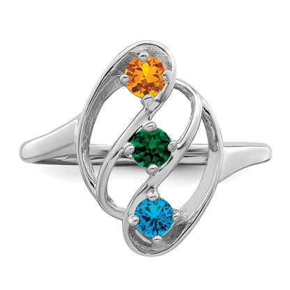 Sterling Silver Rhodium-plated Family Jewelry Mounting