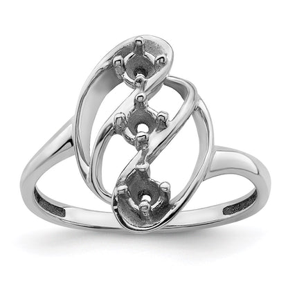 Sterling Silver Rhodium-plated Family Jewelry Mounting