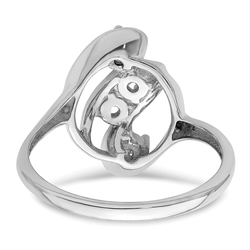 14k White Gold Polished 4-Stone Mothers Ring Mounting
