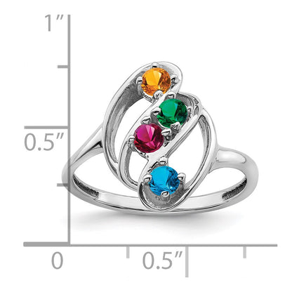 Sterling Silver Rhodium-plated Family Jewelry Mounting