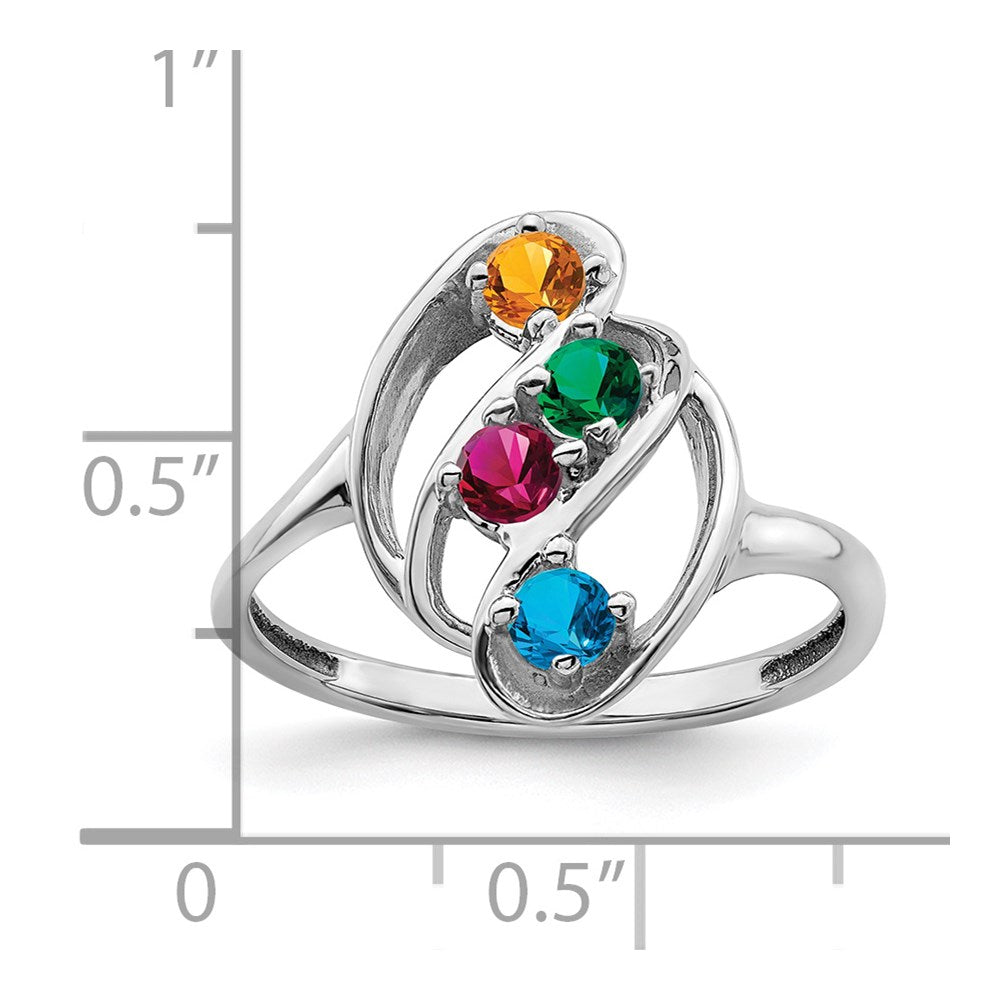 Sterling Silver Rhodium-plated Family Jewelry Mounting