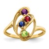 14k Polished 4-Stone Mothers Ring Mounting