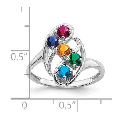 Sterling Silver Rhodium-plated Family Jewelry Mounting