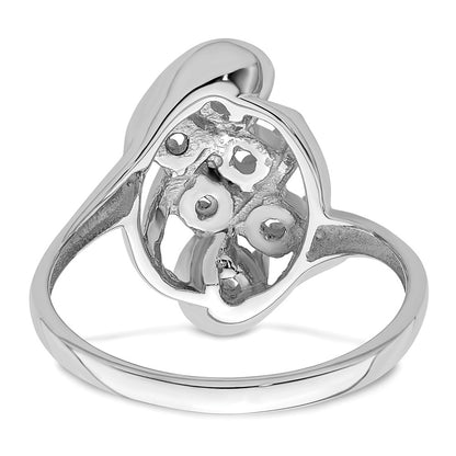 14k White Gold Polished 6-Stone Mothers Ring Mounting