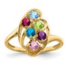 14k Polished 6-Stone Mothers Ring Mounting
