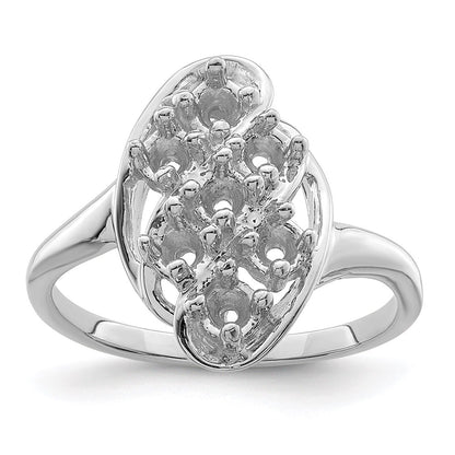 Sterling Silver Rhodium-plated Family Jewelry Mounting