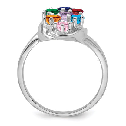 Sterling Silver Rhodium-plated Family Jewelry Mounting