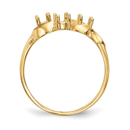 14k Polished 3-Stone Mothers Ring Mounting