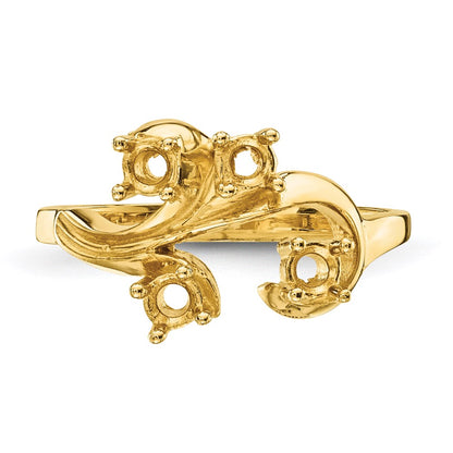 14k Polished 4-Stone Mothers Ring Mounting