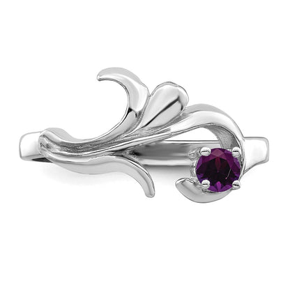 14k White Gold Polished 1-Stone Mothers Ring Mounting