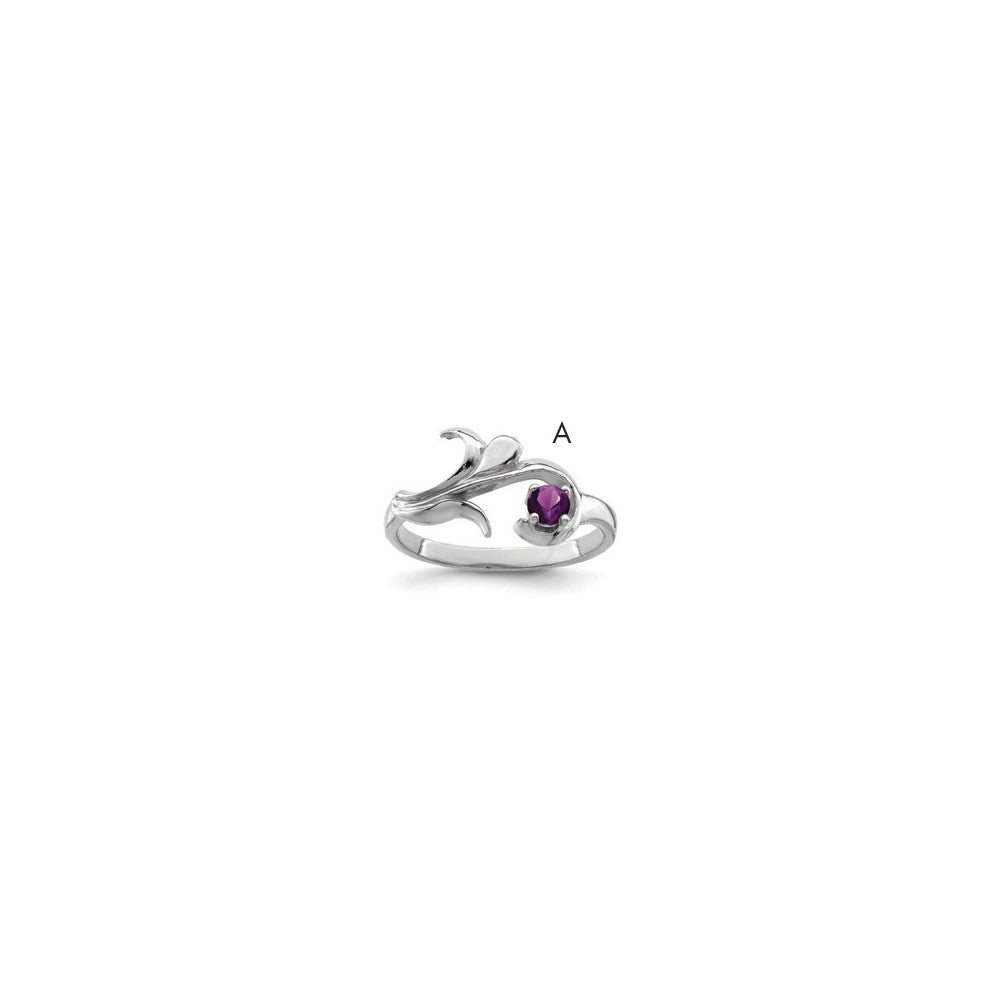 14k White Gold Polished 1-Stone Mothers Ring Mounting