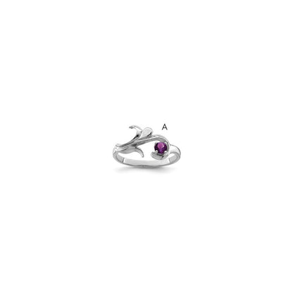 14k White Gold Polished 1-Stone Mothers Ring Mounting