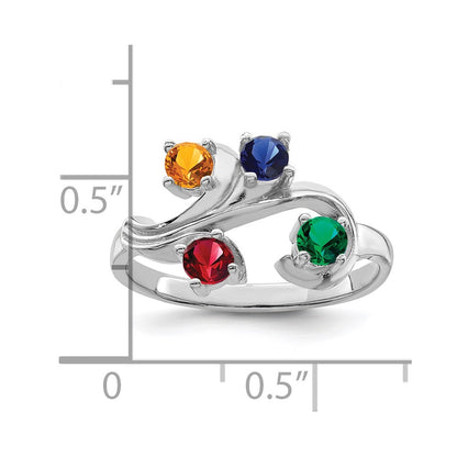 Sterling Silver Rhodium-plated Family Jewelry Mounting