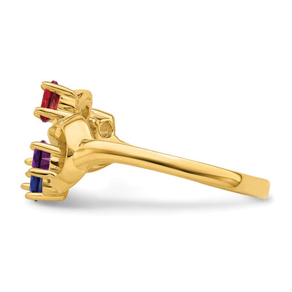 14k Polished 5-Stone Mothers Ring Mounting