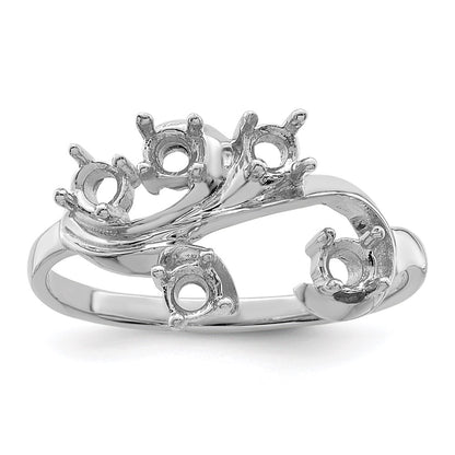 Sterling Silver Rhodium-plated Family Jewelry Mounting