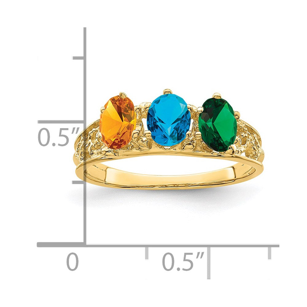 14k 3 Stone Family Ring Mounting