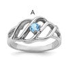 Sterling Silver Rhodium-plated Family Jewelry Mounting