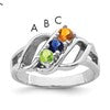 Sterling Silver Rhodium-plated Family Jewelry Mounting