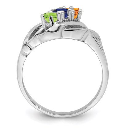 Sterling Silver Rhodium-plated Family Jewelry Mounting