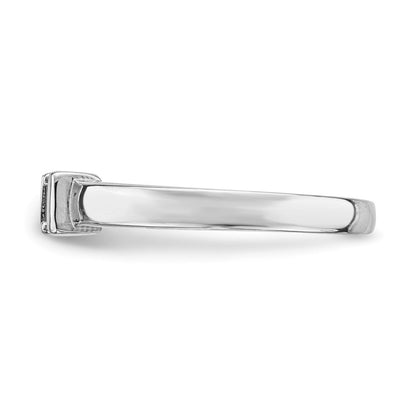 14k White Gold Polished 1-Stone Mothers Ring Mounting