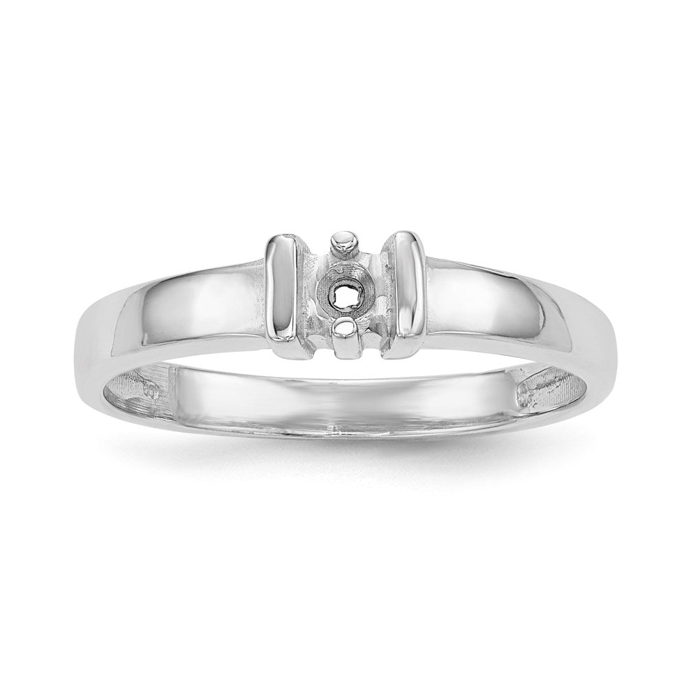 14k White Gold Polished 1-Stone Mothers Ring Mounting